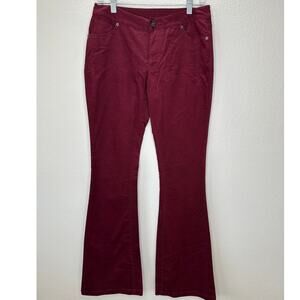 Jack Burgundy Red Corduroy Flare Low Rise Pants S